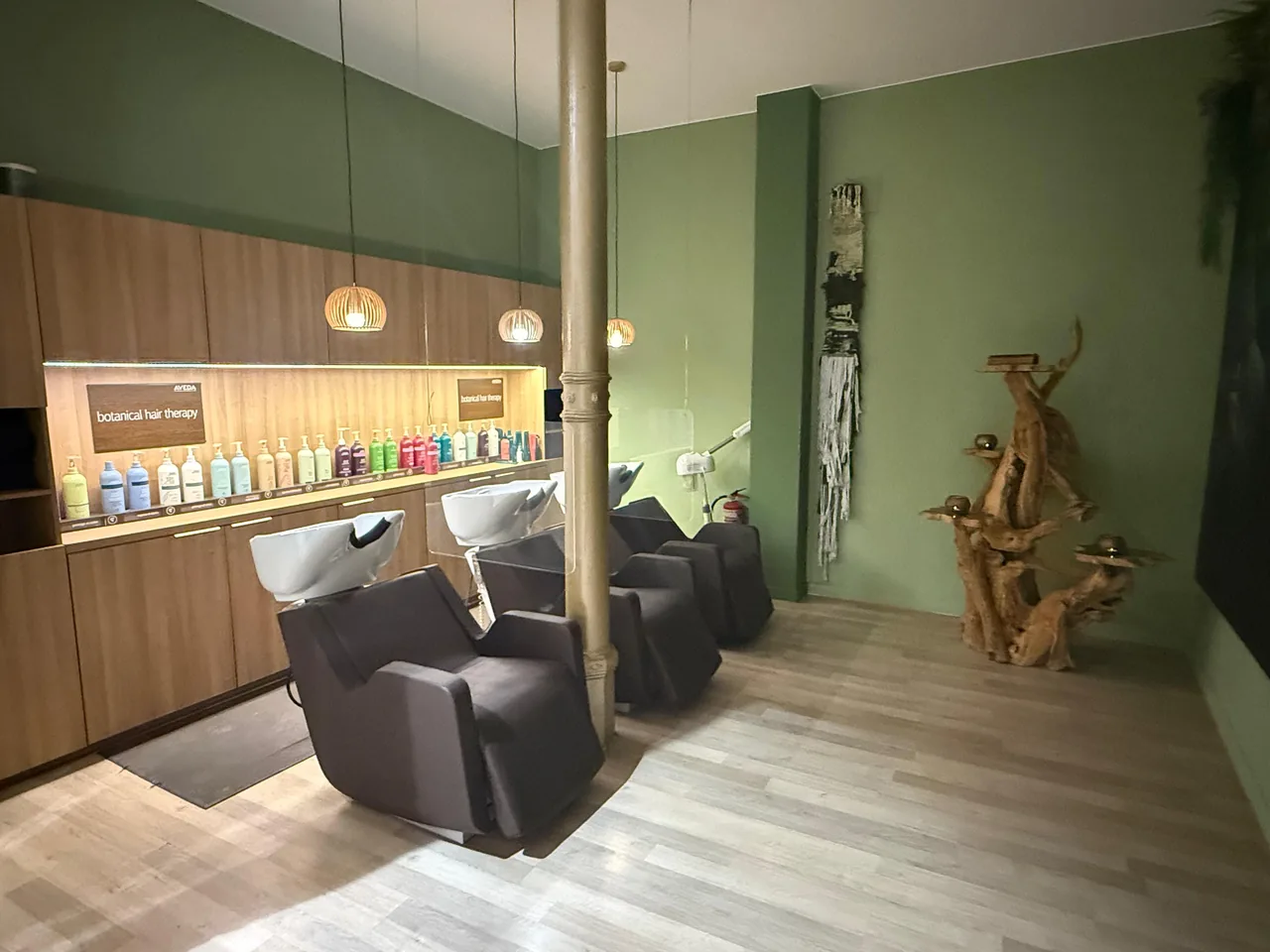 The wash area
